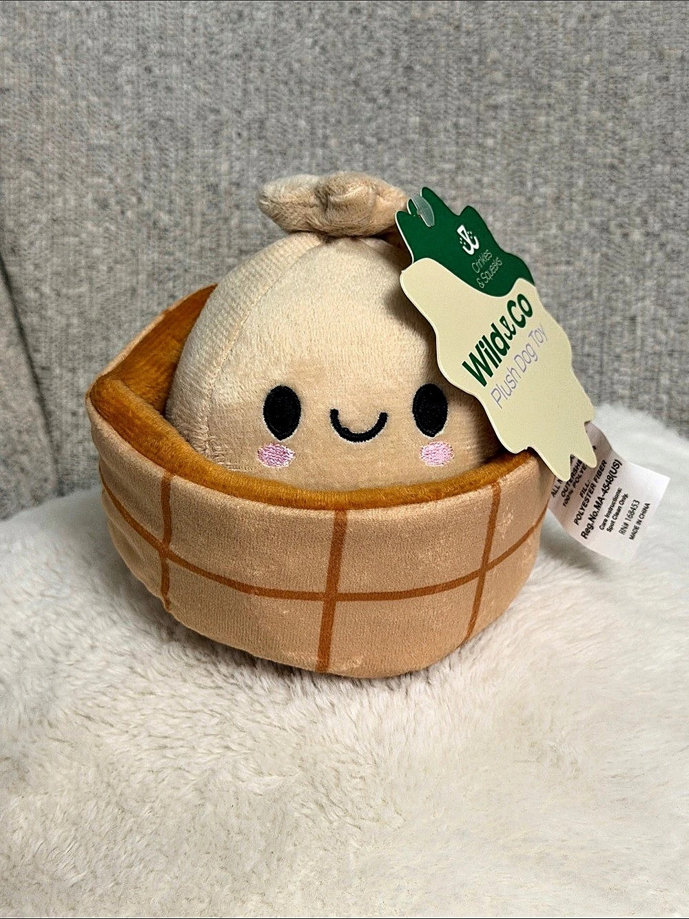 Wild & Co - Plush Dumpling Crinkly Plush Dog Toy NWT